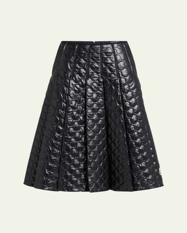 Pleated Down Midi Skirt